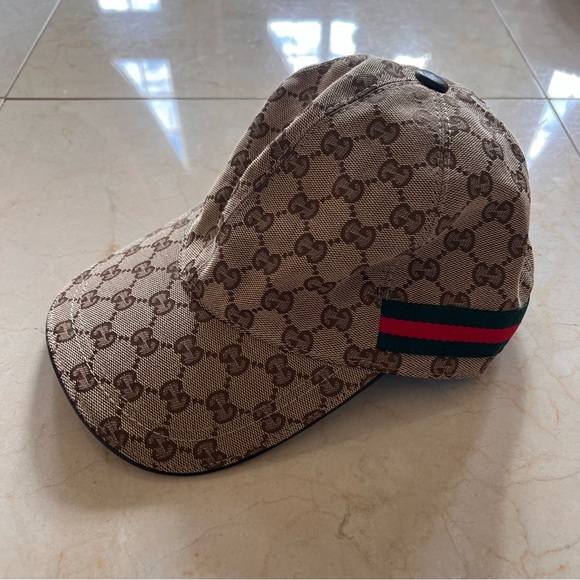 Gucci ORIGINAL GG CANVAS BASEBALL HAT Beige Logo - Picture 2 of 4